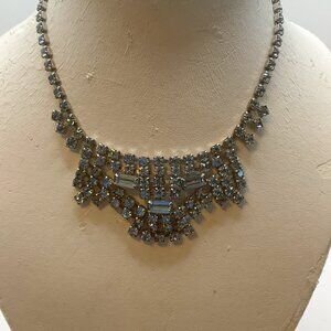 Vintage Pale Blue Rhinestone Necklace